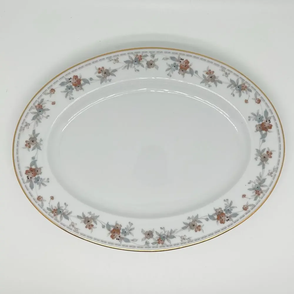 Vintage Legendary By Noritake Oval Serving Plate Secret Love Floral Print